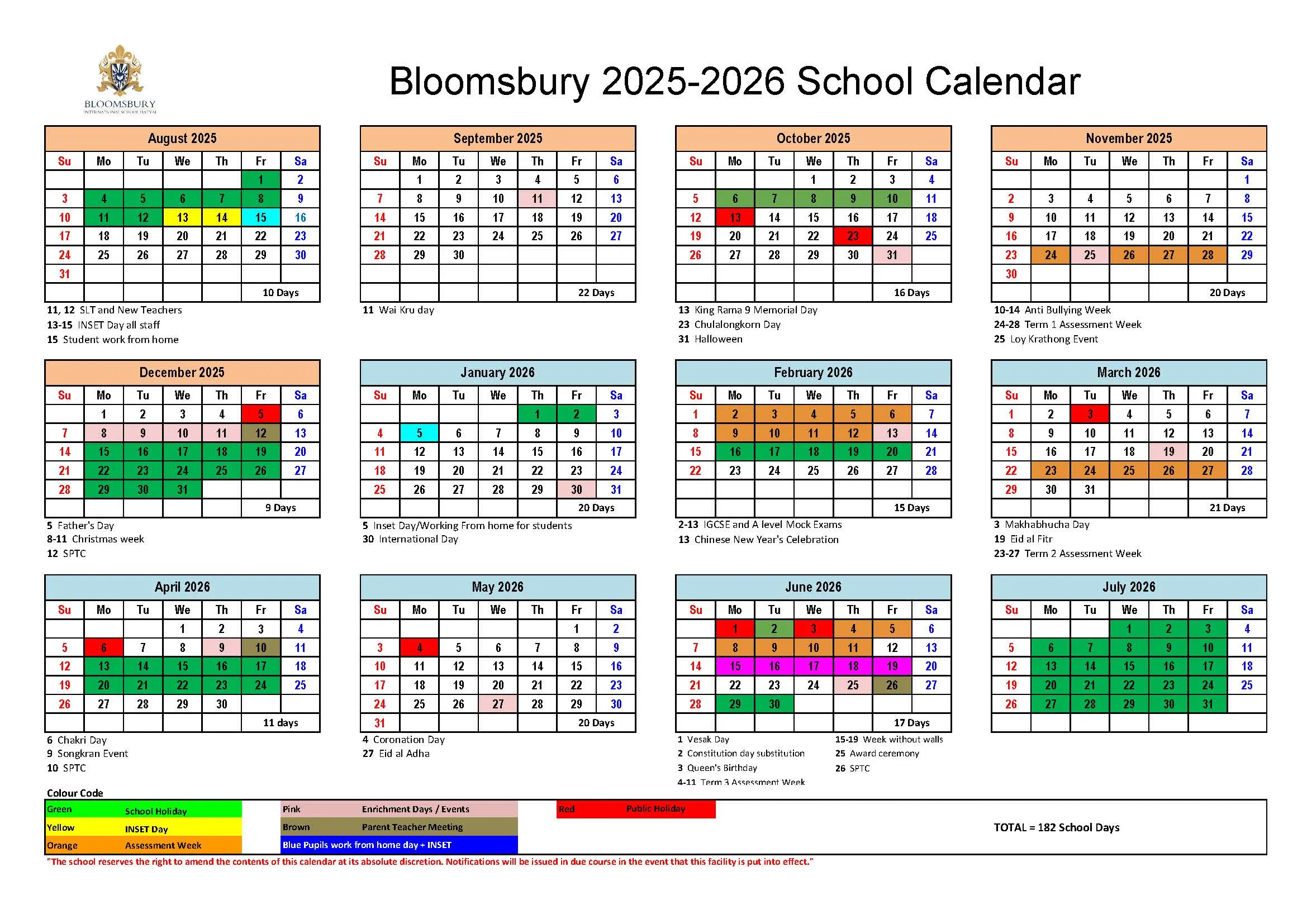 Calendar-2025-2026-WEB Bloomsbury School Calendar 2023-2024