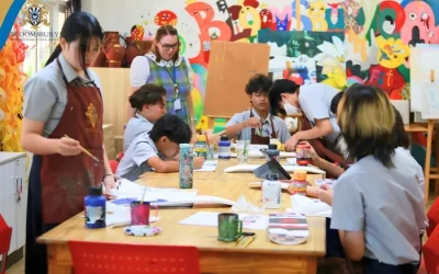 Year 9 students are exploring creativity and identity by designing and painting their own skateboard decks